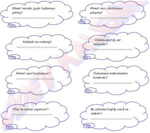 2. Sinif Turkce Dersi 100 Etkinlik - 5N 1K Calismasi