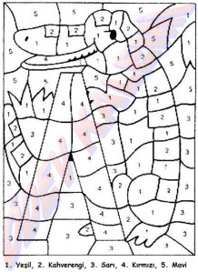 1. Sinif Sayilarin Gosterdigi Renge Boyama - 01
