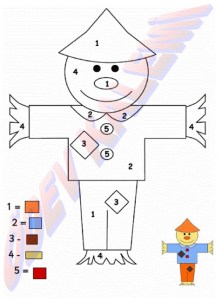 1. Sinif Sayilarin Gosterdigi Renge Boyama