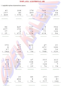 3. Sinif Matematik Dersi Toplama Alistirmalari