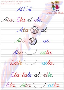 Ata, Ela el ele. 1. Grup Harfler 1. Sinif Okuma Yazma Etkinlikleri