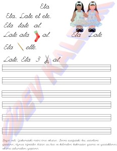 Ela, Lale el ele. 1. Grup Harfler 1. Sinif Okuma Yazma Etkinlikleri