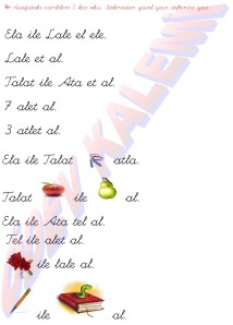 ile 2. Grup Metinler 1. Sinif Okuma Yazma Etkinlikleri