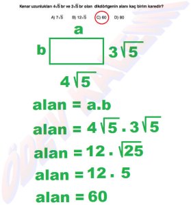 8. Sinif Matematik Dersi Cozumlu Karekoklu Problemler - 03