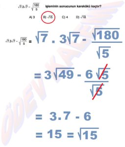 8. Sinif Matematik Dersi Cozumlu Karekoklu Problemler - 06