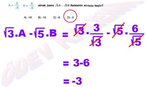 8. Sinif Matematik Dersi Cozumlu Karekoklu Problemler - 12