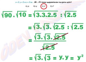 8. Sinif Matematik Dersi Cozumlu Karekoklu Problemler - 19