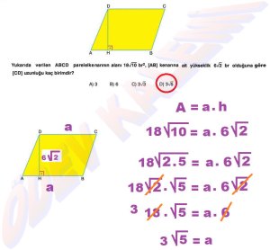 8. Sinif Matematik Dersi Cozumlu Karekoklu Problemler - 20