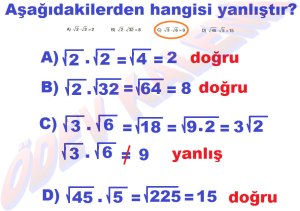 8. Sinif Matematik Dersi Karekoklu Sayilarla Carpma ve Bolme islemleri Cozumlu Problemler - 03