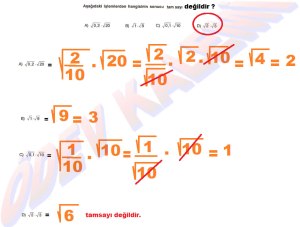 8. Sinif Matematik Dersi Karekoklu Sayilarla Carpma ve Bolme islemleri Cozumlu Problemler - 05