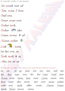 Okuma Metni elat - inor 2. grup Sesler 1. Sinif Turkce Dersi Okuma Yazma Etkinlikleri