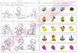 Olaylari Siralama - Farkli Olani isaretleme 1. Sinif Matematik Dersi Uzamsal iliskiler