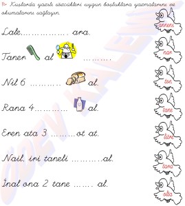 r Sesi Harfi Bosluk doldurma Etkinligi 2. Grup Sesler Harfler 1. sinif Okuma Yazma Etkinlikleri