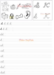 k Sesi sezdirme  3. Grup Harfler 1. Sinif Turkce Dersi Okuma Yazma Etkinlikleri