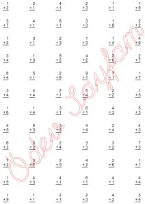 1. Sinif Matematik Dersi toplamlari 10'u gecmeyen islemler