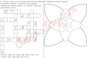 1. Sinif Serbest Etkinlikler Dersi Bulmaca Etkinligi
