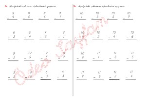 cikarma islemini ogreniyorum sekillerle cikarma islemleri 1. Sinif Matematik Dersi - 03a