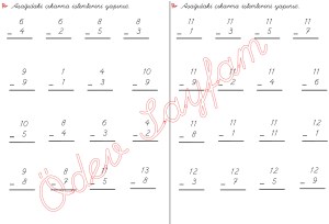 cikarma islemini ogreniyorum sekillerle cikarma islemleri 1. Sinif Matematik Dersi - 04 - 02