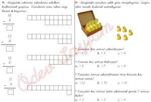 cikarma islemini ogreniyorum sekillerle cikarma islemleri 1. Sinif Matematik Dersi - 06 - 02