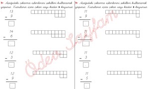 cikarma islemini ogreniyorum sekillerle cikarma islemleri 1. Sinif Matematik Dersi - 07 - 02