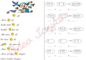 y sesi metin 3. Grup harfler 1. Sinif Turkce Dersi Okuma Yazma Etkinlikleri toplama islemleri